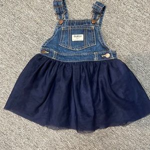 Overalls Dress navy blue Jean puffy skirt